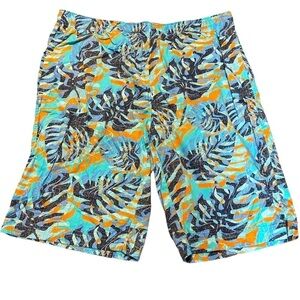 Tommy Bahama 100% Cotton Tropical Elastic Waist Shorts Size Large